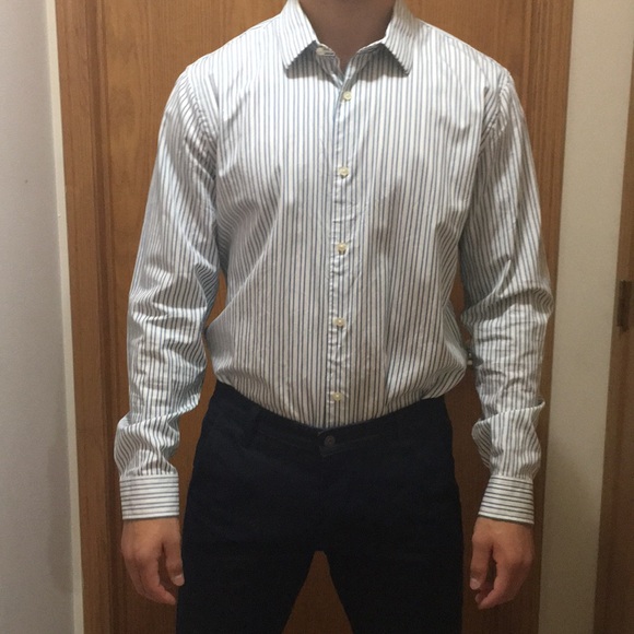 Express Bluewhite Dress Shirt 